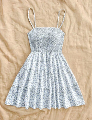 Rochie scurta SHEIN, alb floral