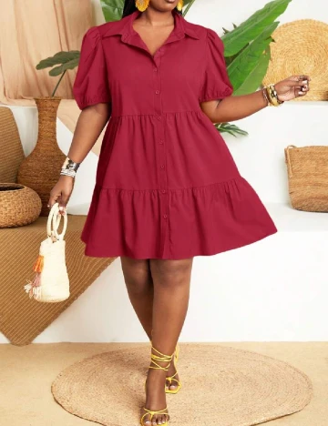 Rochie scurta SHEIN CURVE, rosu