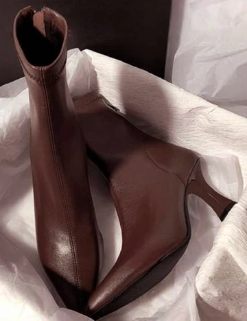 Botine SHEIN, maro