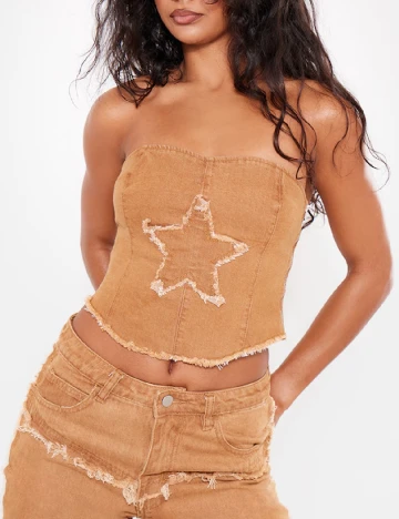 Blugi PRETTYLITTLETHING, maro
