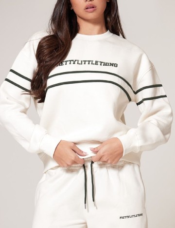 Bluza PRETTYLITTLETHING, alb