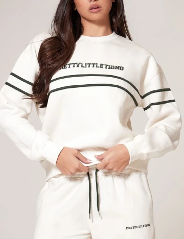 Bluza PRETTYLITTLETHING, alb