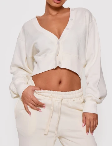 Cardigan PRETTYLITTLETHING, alb