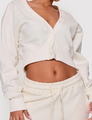 Cardigan PRETTYLITTLETHING, alb