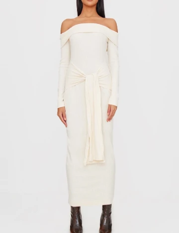 Rochie medie PRETTYLITTLETHING, ecru