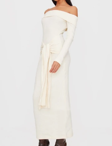 Rochie medie PRETTYLITTLETHING, ecru