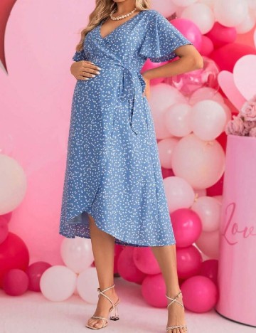 Rochie medie SHEIN Maternity, albastru