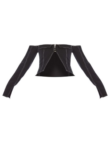 Top PRETTYLITTLETHING, negru