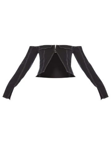 Top PRETTYLITTLETHING, negru
