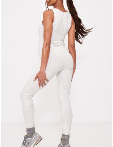 Salopeta PRETTYLITTLETHING Maternity, gri deschis