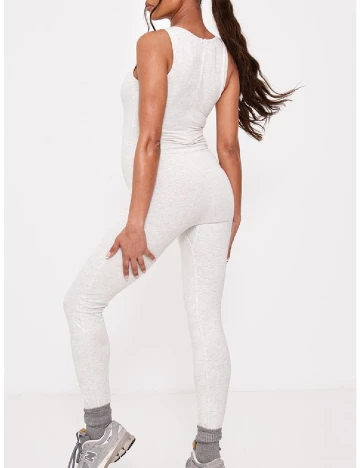 Salopeta PRETTYLITTLETHING Maternity, gri deschis