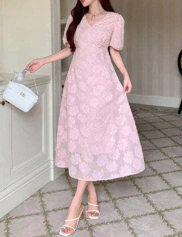 Rochie medie Dazy, roz