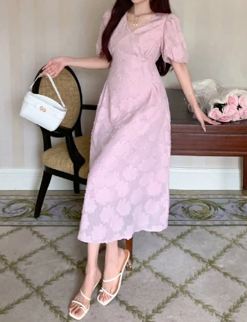 Rochie medie Dazy, roz