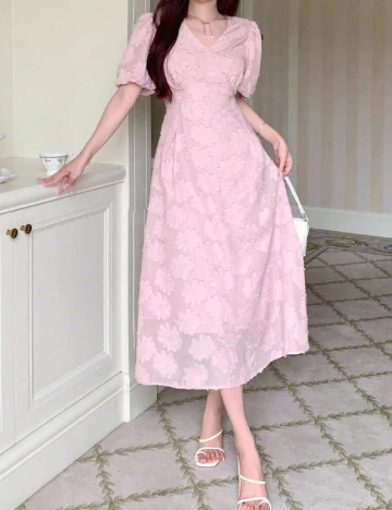 Rochie medie Dazy, roz