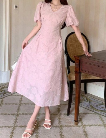 Rochie medie Dazy, roz