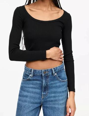 Top Pull&Bear, negru Negru