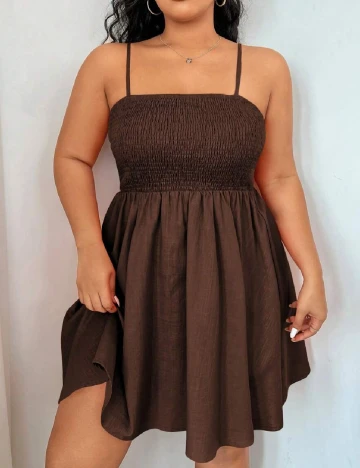 Rochie scurta SHEIN CURVE, maro