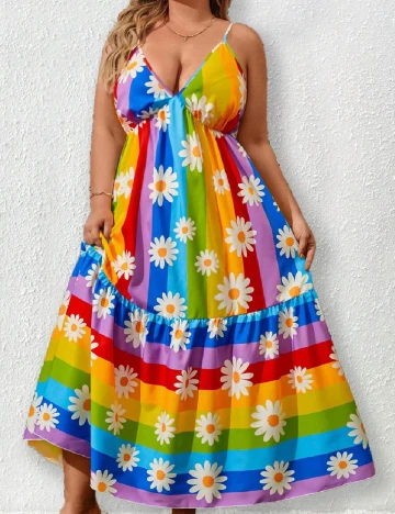Rochie lunga SHEIN CURVE, mix culori