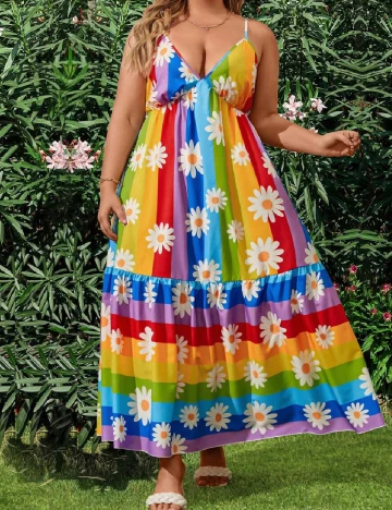 Rochie lunga SHEIN CURVE, mix culori