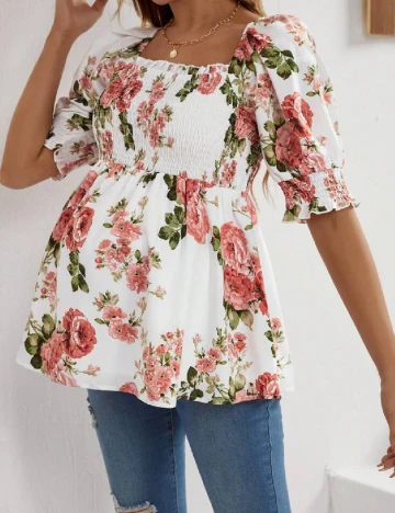 Bluza SHEIN Maternity, alb