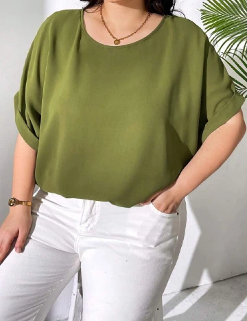 Bluza SHEIN CURVE, verde