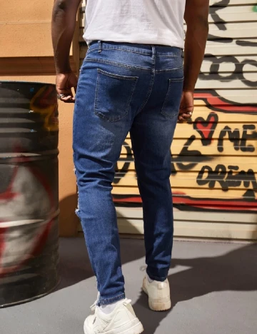 Blugi SHEIN Plus Size Men, albastru