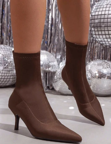 Botine SHEIN, maro Maro