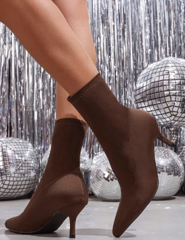 Botine SHEIN, maro Maro
