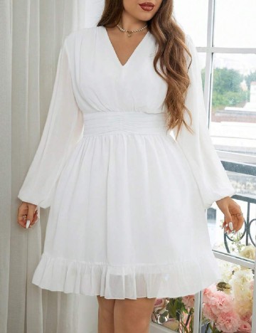 
						Rochie scurta SHEIN CURVE, alb