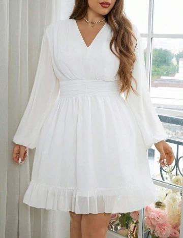 Rochie scurta SHEIN CURVE, alb