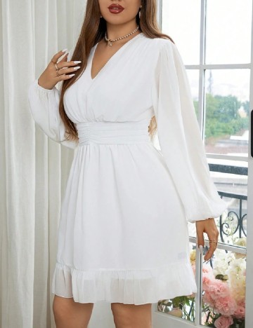 Rochie scurta SHEIN CURVE, alb