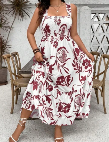 Rochie lunga SHEIN CURVE, alb