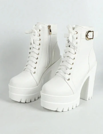 Botine SHEIN, alb