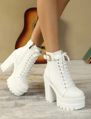 Botine SHEIN, alb