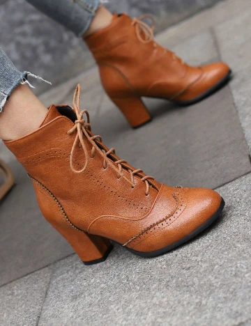Botine SHEIN, maro