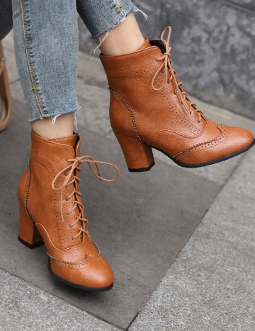 Botine SHEIN, maro