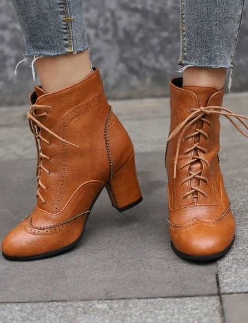 Botine SHEIN, maro