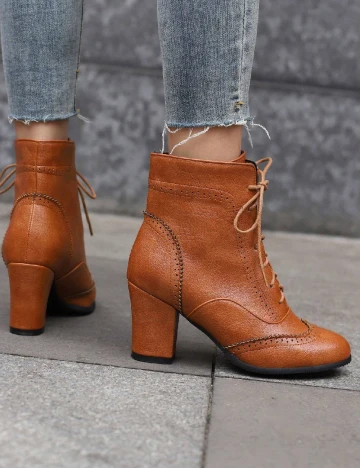 Botine SHEIN, maro