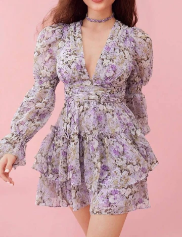Rochie scurta SHEIN, floral print