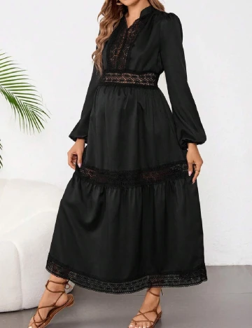 Rochie lunga SHEIN Maternity, negru Negru