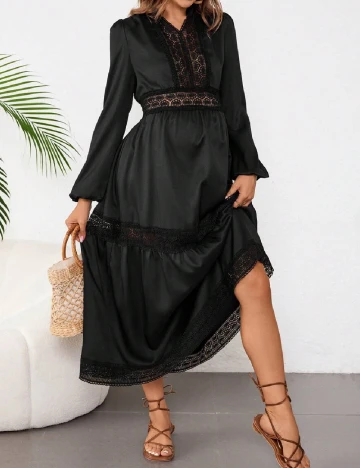 Rochie lunga SHEIN Maternity, negru Negru