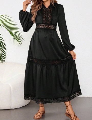 Rochie lunga SHEIN Maternity, negru