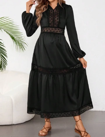 Rochie lunga SHEIN Maternity, negru Negru