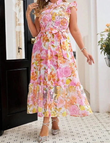 Rochie lunga SHEIN CURVE, floral print