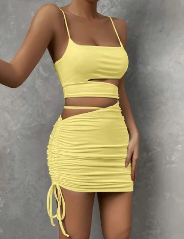 Rochie scurta SHEIN, galben