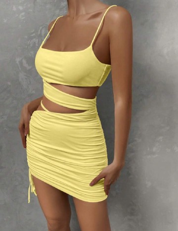 Rochie scurta SHEIN, galben