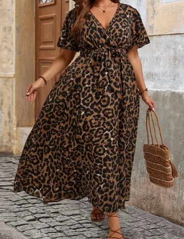 Rochie lunga SHEIN CURVE, animal print