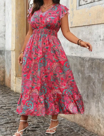 Rochie lunga SHEIN CURVE, roz