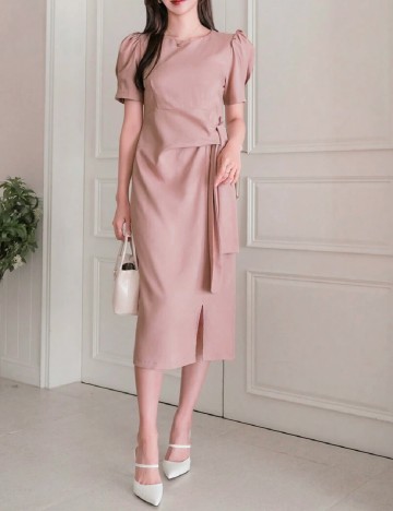 Rochie medie Dazy, roz