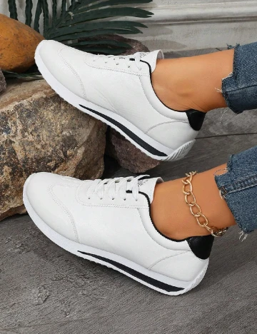 Adidasi SHEIN, alb Alb